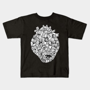 “Heart Faces” Anatomical Heart Cartoon Drawing Kids T-Shirt